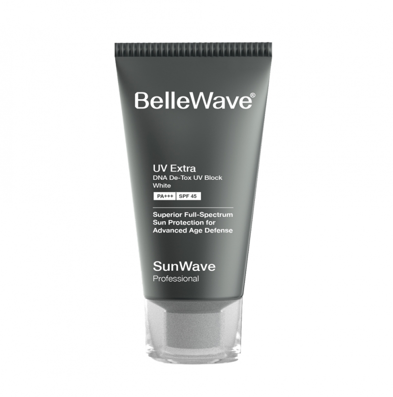 Kem chống nắng làm trắng da Bellewave uv extra dna de-tox uv block white spf 45 pa +++
